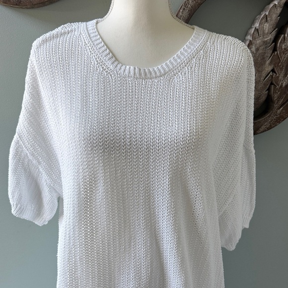 Eileen Fisher White Crew Neck Sweater size XL organic cotton - Picture 2 of 6